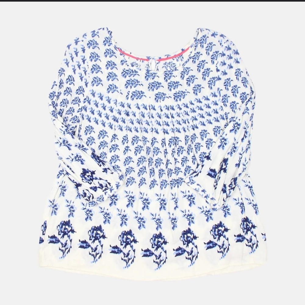 Joules blue and white blouse size us 4